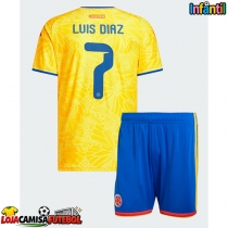 Camisa de Futebol Colômbia Luis Diaz #7 Equipamento Principal Infantil Mundo 2026 Manga Curta (+ Calças curtas)